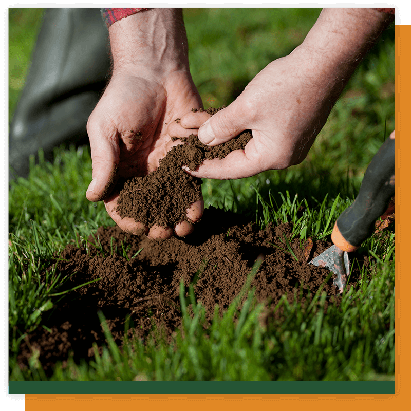 image of a man adding soil