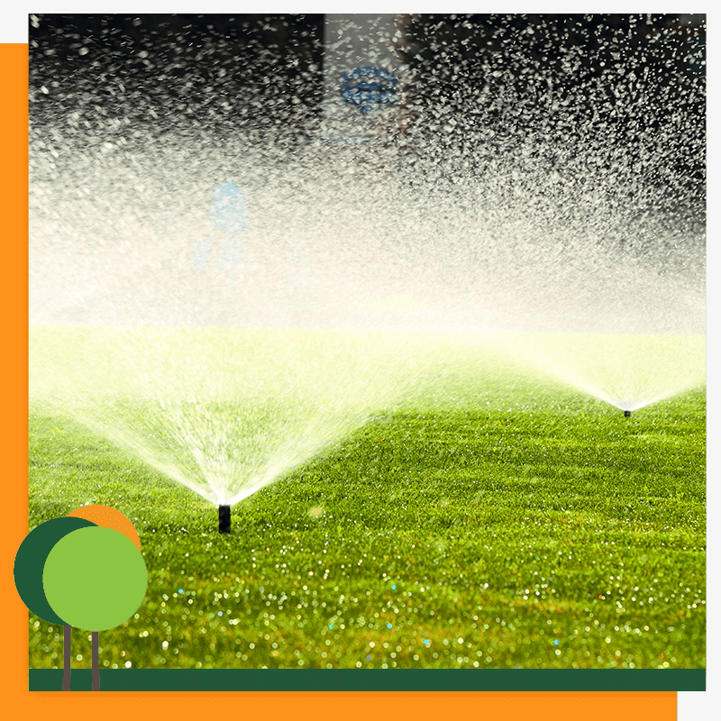 image of a lawn being irrigated